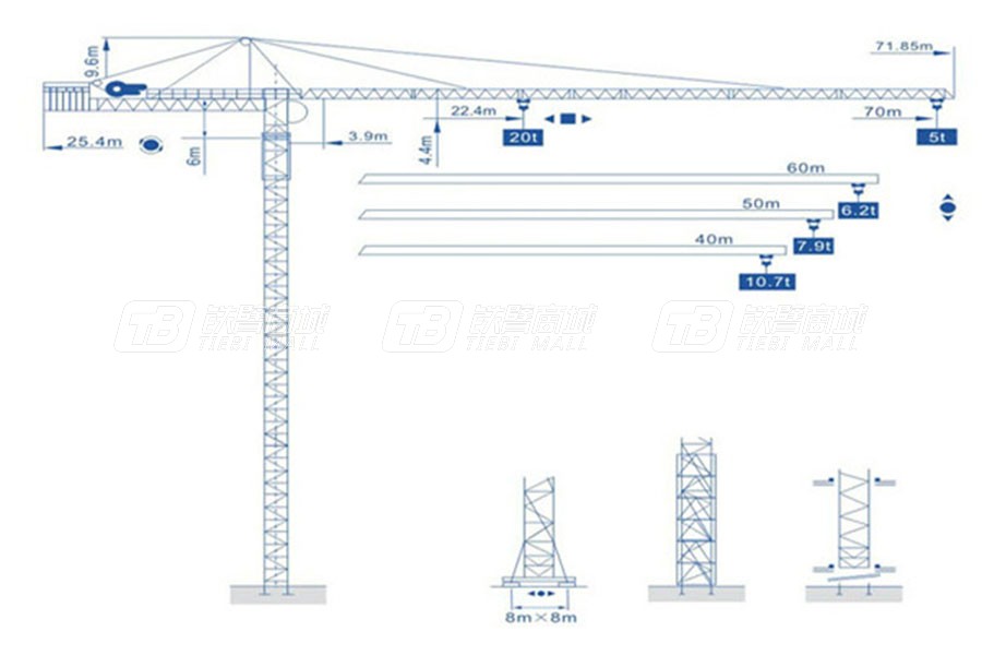 強(qiáng)力建機(jī)Q7050B尖頭塔式起重機(jī)