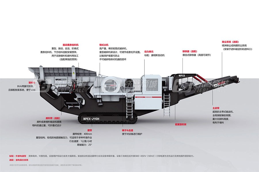 派克斯J110H履帶移動顎式破碎機(jī)