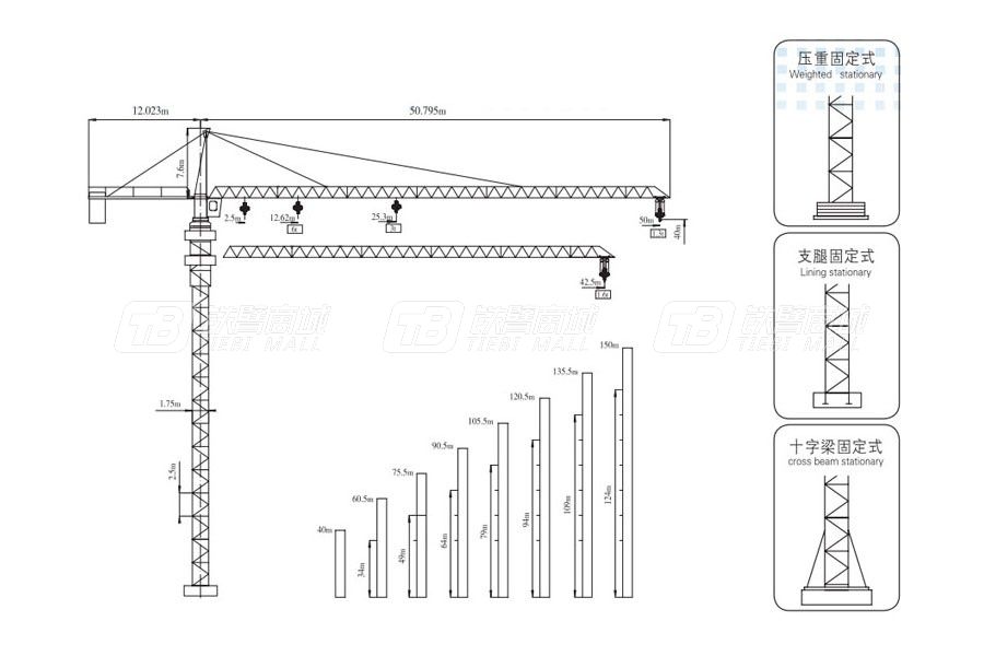 牡丹江QTZ63(MG5013)塔式起重機外觀圖